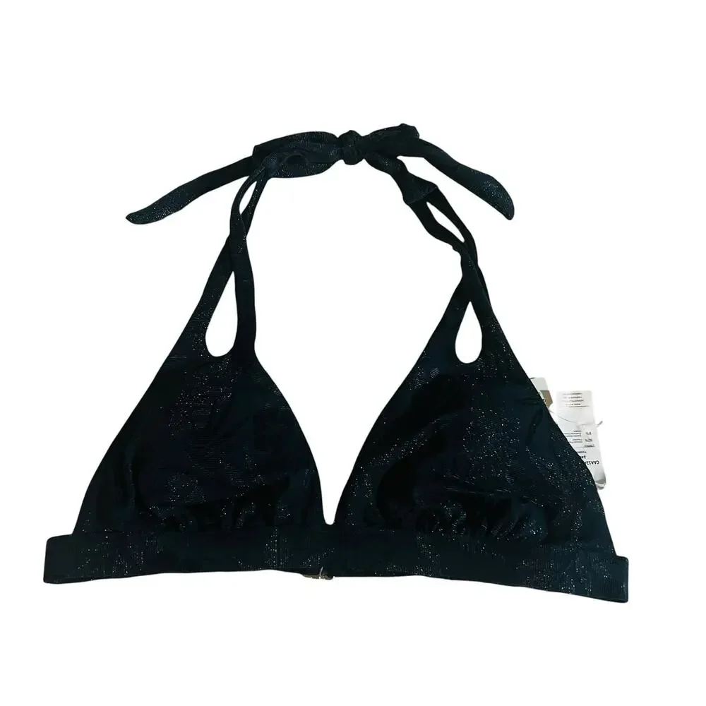 Cupshe Whirling Branches Keyhole Tall Halter Bikini Top Size M Medium NWT
